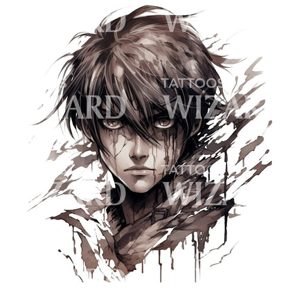 Anime Eren Yeager Inspired AOT Tattoo Design