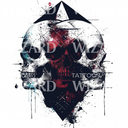 Three Skulls Spiritual Tattoo Design