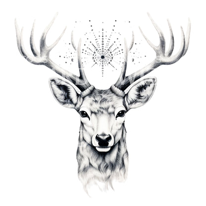 Deer Dotwork Tattoo Design