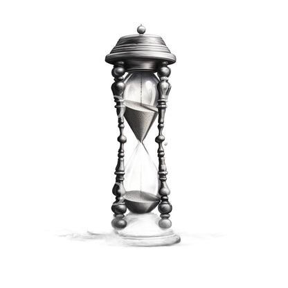 Black and Grey Hourglass Tattoo Design