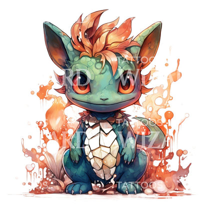 Cute Colorful Pokemon Inspired Tattoo Design