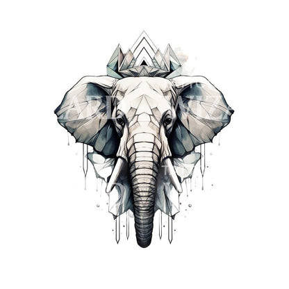 Glaciar Elephant Illustrative Tattoo Design