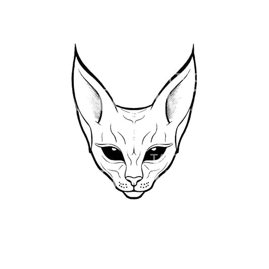 Alien Cat Sphynx Tattoo Design