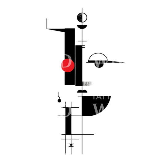 Modern Art Geometric Woman Tattoo Design