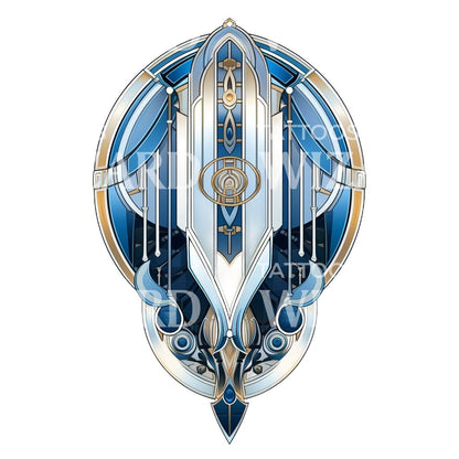 Neo Traditional Geometric Talisman Tattoo