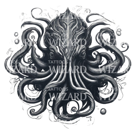 Conception de tatouage de pieuvre tentacules de merveille