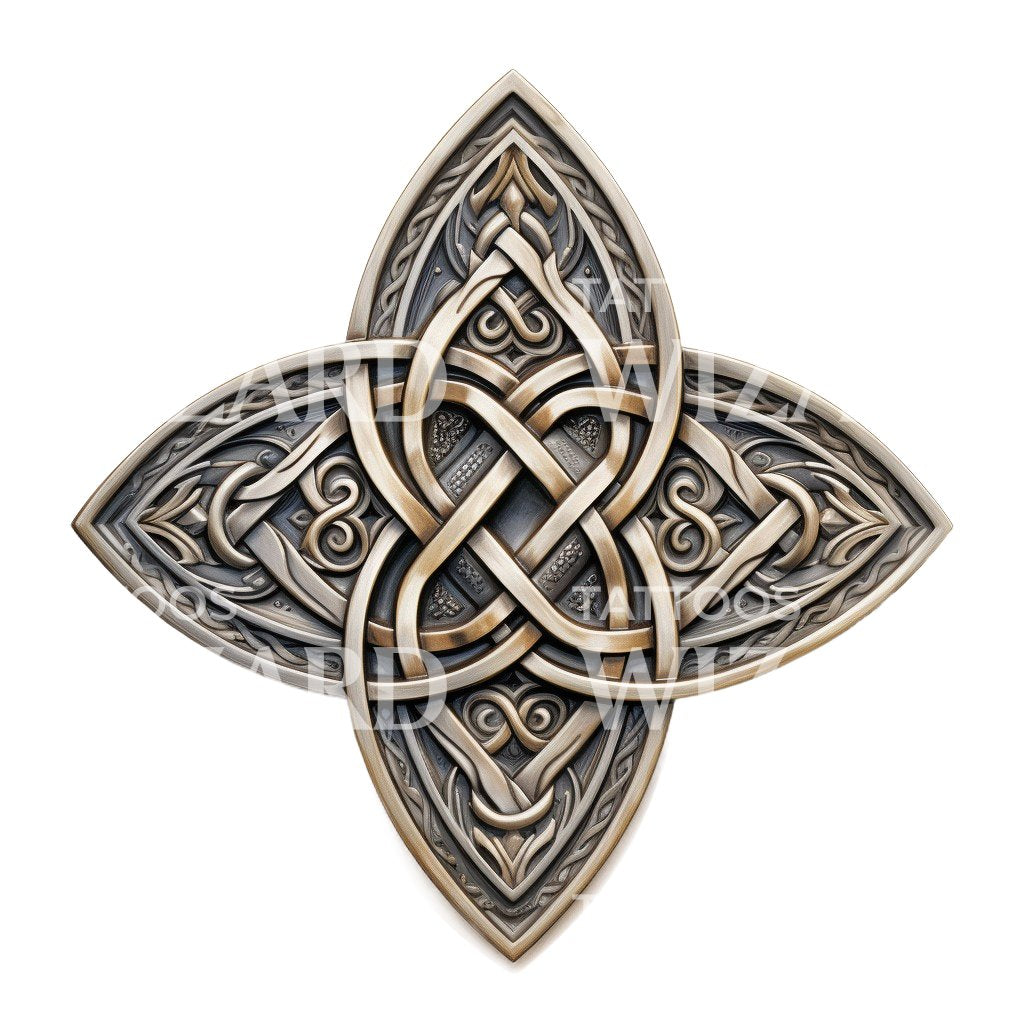 Conception de tatouage néo traditionnel de symbole celtique