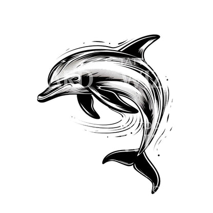 Minimalist Dolphin Tattoo Design