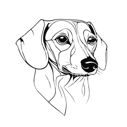 Dachshund Dog Head Tattoo Design