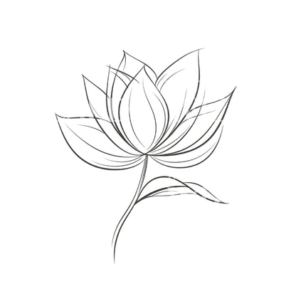 Minimalist Lotus Flower Tattoo Design