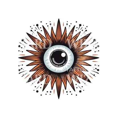 Old School Sun and Eye Tattoo Design