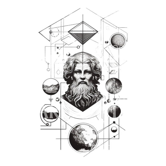 Conception de tatouage de microréalisme de Copernic