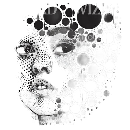 Original Dot Portrait Tattoo Design