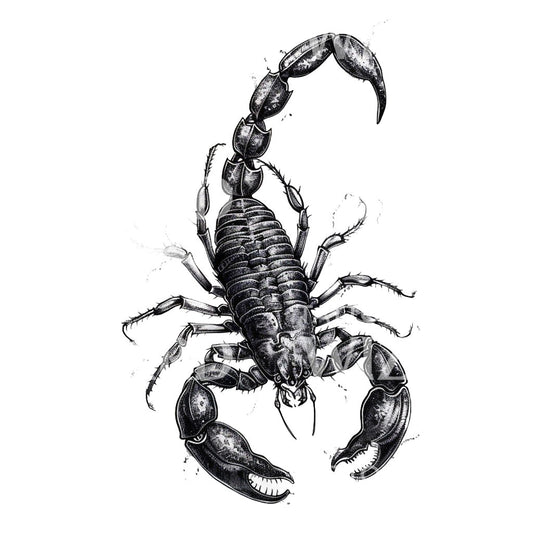Conception de tatouage Blackwork hybride Scorpion