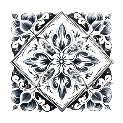Grey Traditional Pattern Tattoo Design