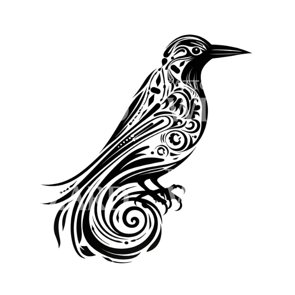 Tribal Bird Tattoo Design