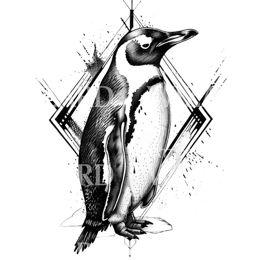Croquis de conception de tatouage de pingouin