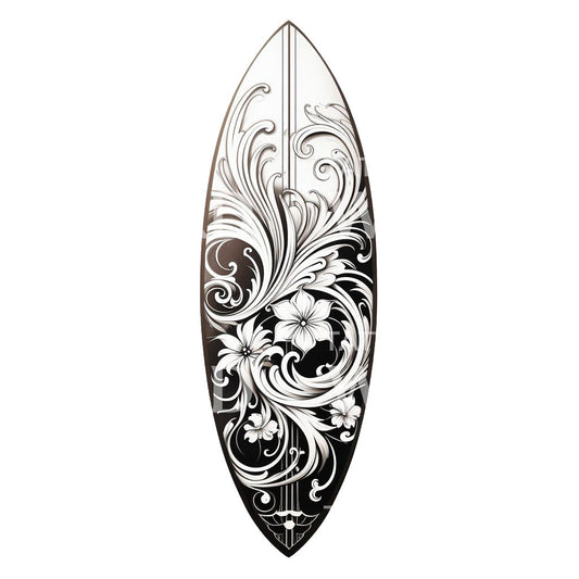 Belle conception de tatouage de planche de surf