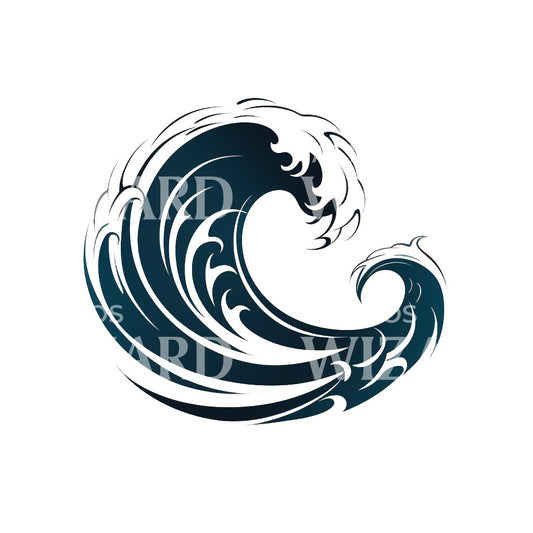 Minimalist Surf Wave Tattoo Design