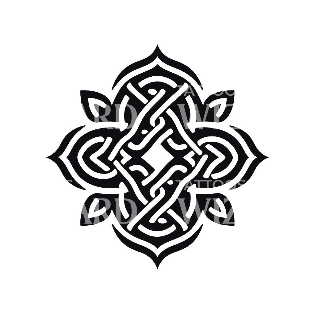 Blackwork Celtic Symbol Tattoo Design