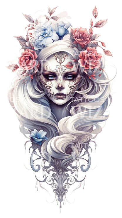 Half Sleeve La Catrina Tattoo Design