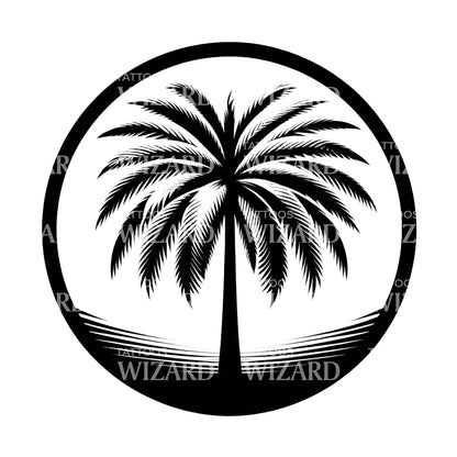 Tender Breeze Palm Tree Tattoo Design