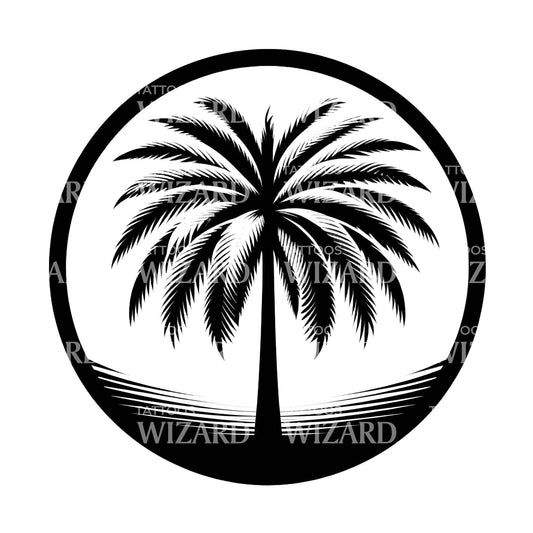 Conception de tatouage de palmier à brise tendre
