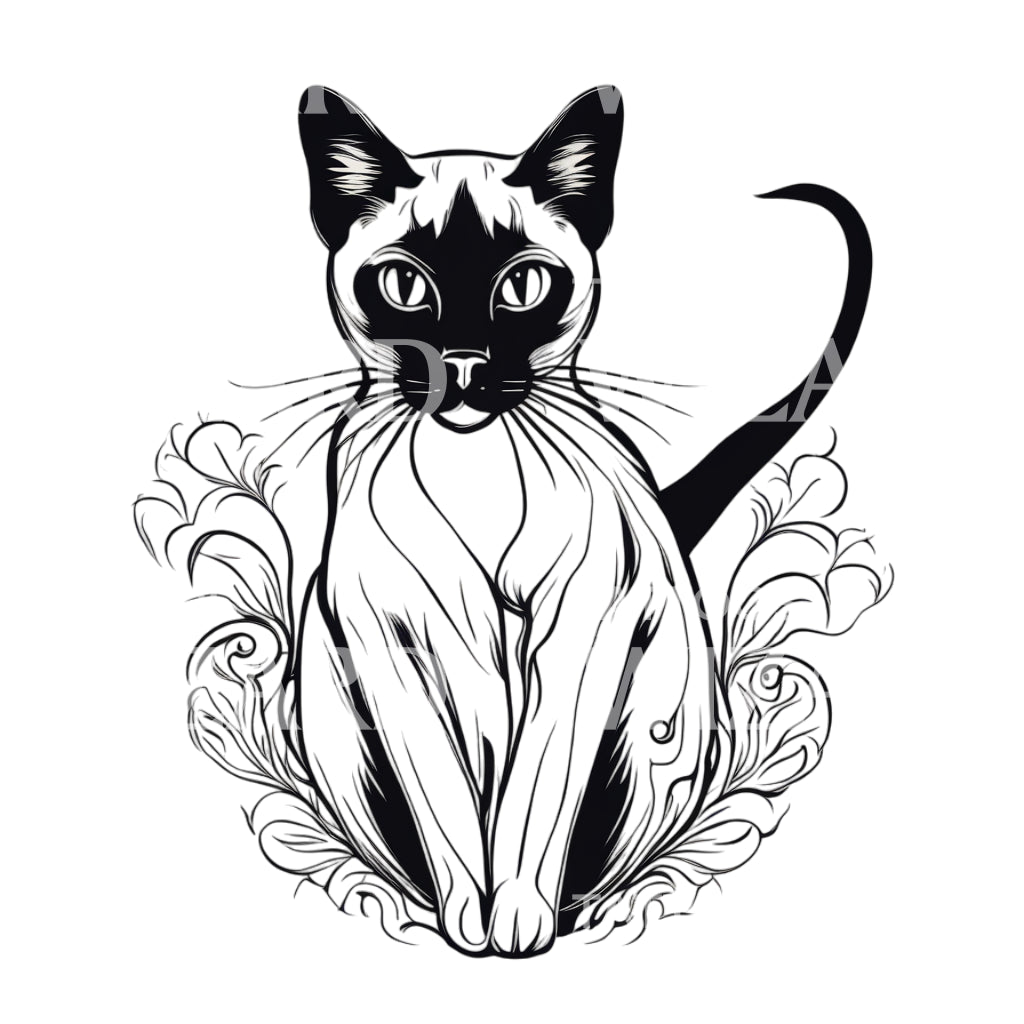 Siamese Cat Tattoo Design