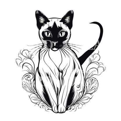 Siamese Cat Tattoo Design