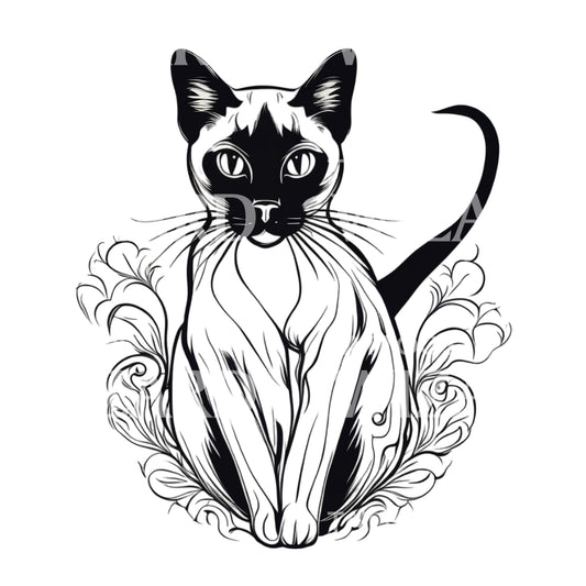 Tattoo-Design mit siamesischer Katze