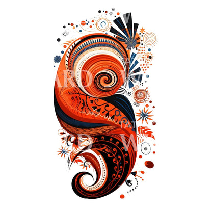 Abstract Colorful Shapes Tattoo Design