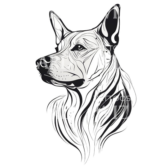 Dog Head Tattoo Design