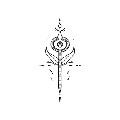 Handpoke Spade Symbol Tattoo Design