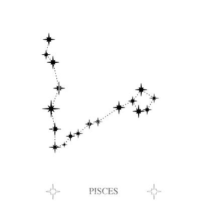 Pisces Zodiac Constellation Tattoo Design