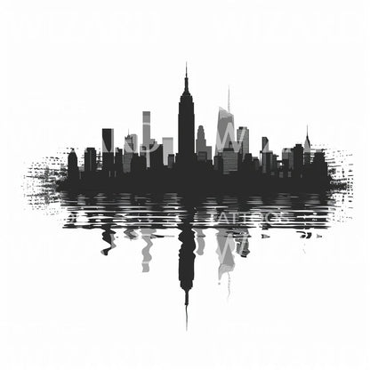 Minimalist Skyline New York Tattoo Design
