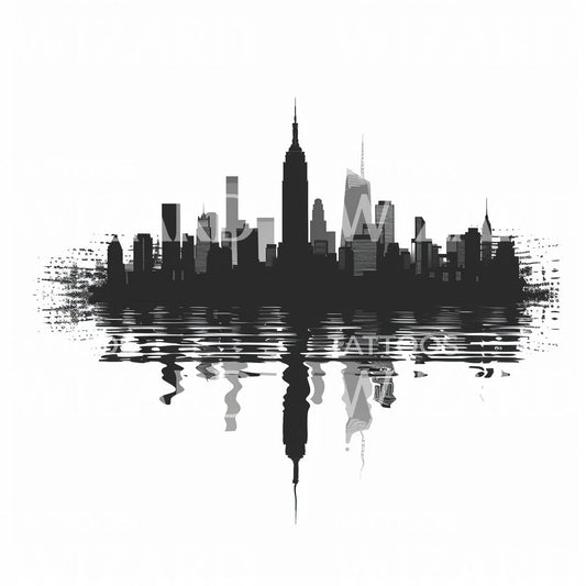 Conception de tatouage minimaliste Skyline New York