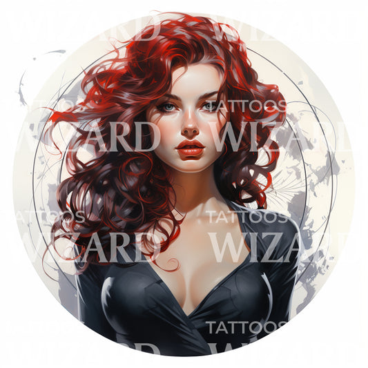 Von Black Widow inspiriertes Marvel Tattoo-Design