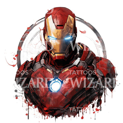 Marvel Inspired Ironman Tattoo Design