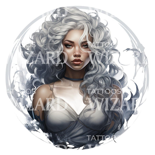 Marvel Inspired Storm Tattoo Design