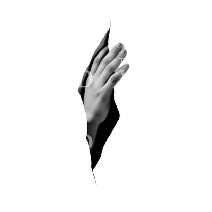 Dotwork Hand in Ripped Paper Tattoo Design