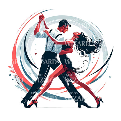 Night Of Salsa Dance Tattoo Design