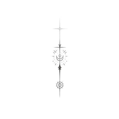Moon Sun and Venus Aligned Tattoo Design