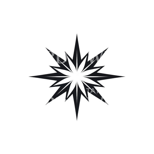 Blackwork Star Tattoo Design
