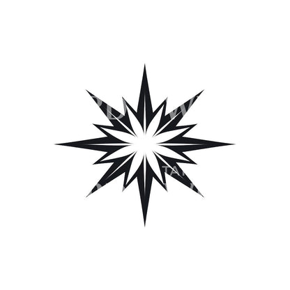 Blackwork Star Tattoo Design