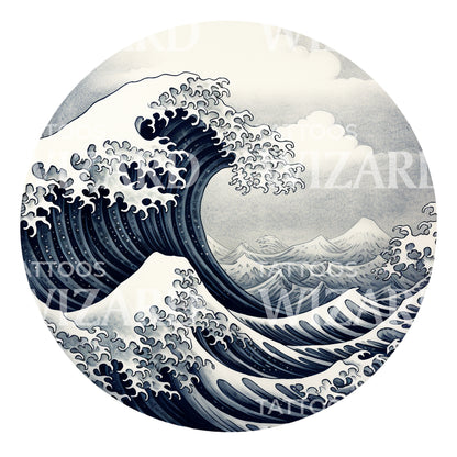 Great Wave of Kanagawa Tattoo Design