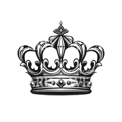Blackwork Crown Tattoo Design