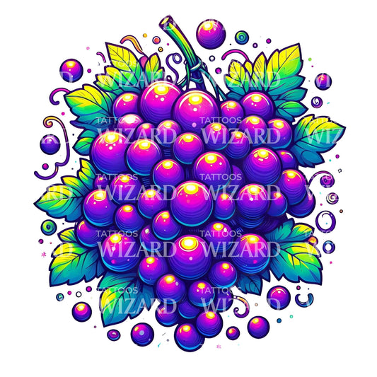 Bunch Of Grapes Tattoo Design