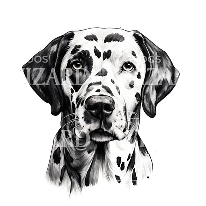 Dalmatian Portrait Tattoo Design