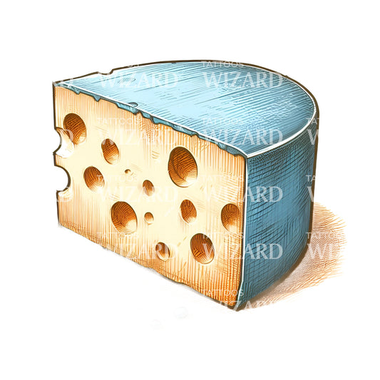 Block Of Blue Cheese Tattoo Idea