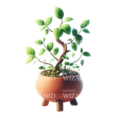 Bonsai Plant Tattoo Idea
